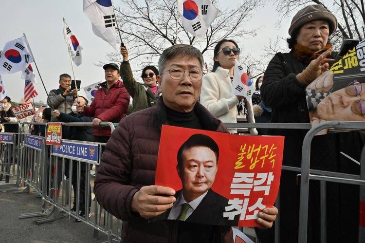 Manifestazione per il presidente della Corea del Sud Yoon Suk Yeol - (Afp)