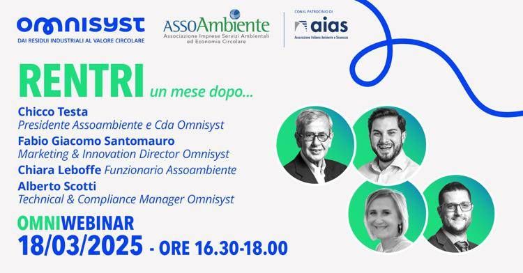 Rifiuti, Omnisyst e Assoambiente organizzano evento digitale su Rentri