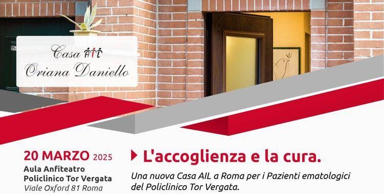 Ail Roma apre seconda Casa per pazienti in cura all'Ematologia Policlinico Tor Vergata