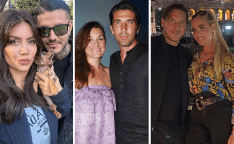 Wanda Nara e Mauro Icardi, Alena Seredova e Gianluigi Buffon, Ilary Blasi e Francesco Totti - Fotogramma/IPA