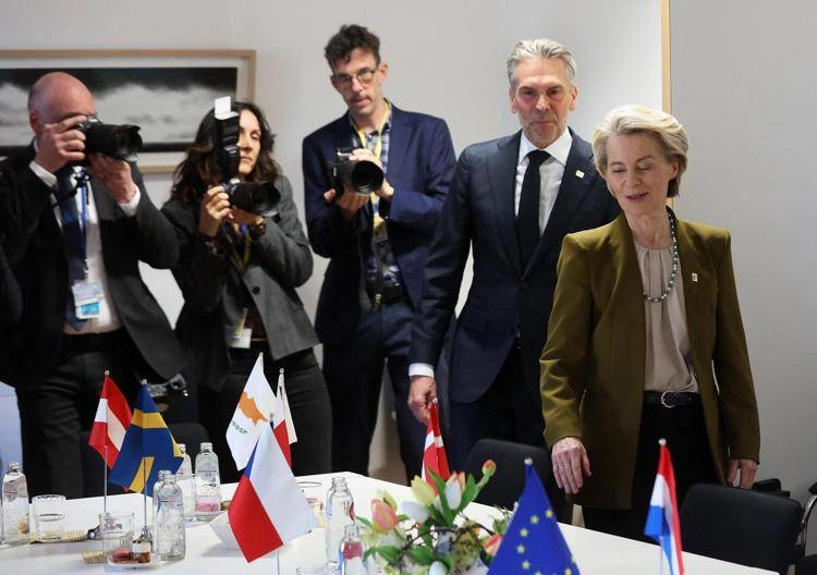 Ursula von der Leyen oggi a Bruxelles - Afp