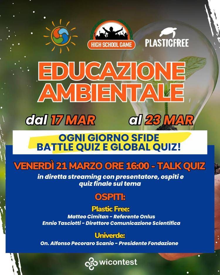 Settimo torneo High School Game, su Wicontest talk quiz su 'educazione ambientale'