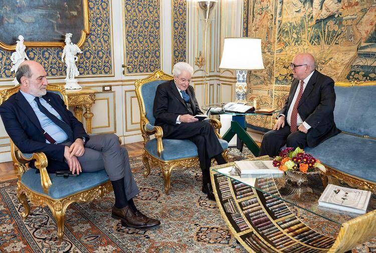 Il presidente Mattarella con Giuseppe Cerasa