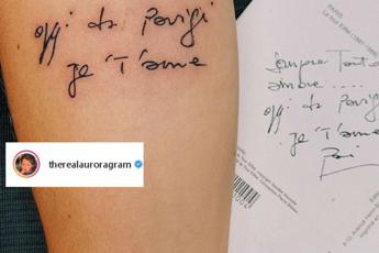 'Da Parigi Je T'aime', il tattoo di Aurora per papà Eros